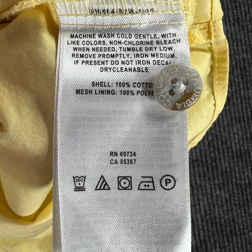 Columbia PFG Shirt Mens Large Yellow Short Sleeve Button Up Fishing Outdoor - Picture 10 of 13